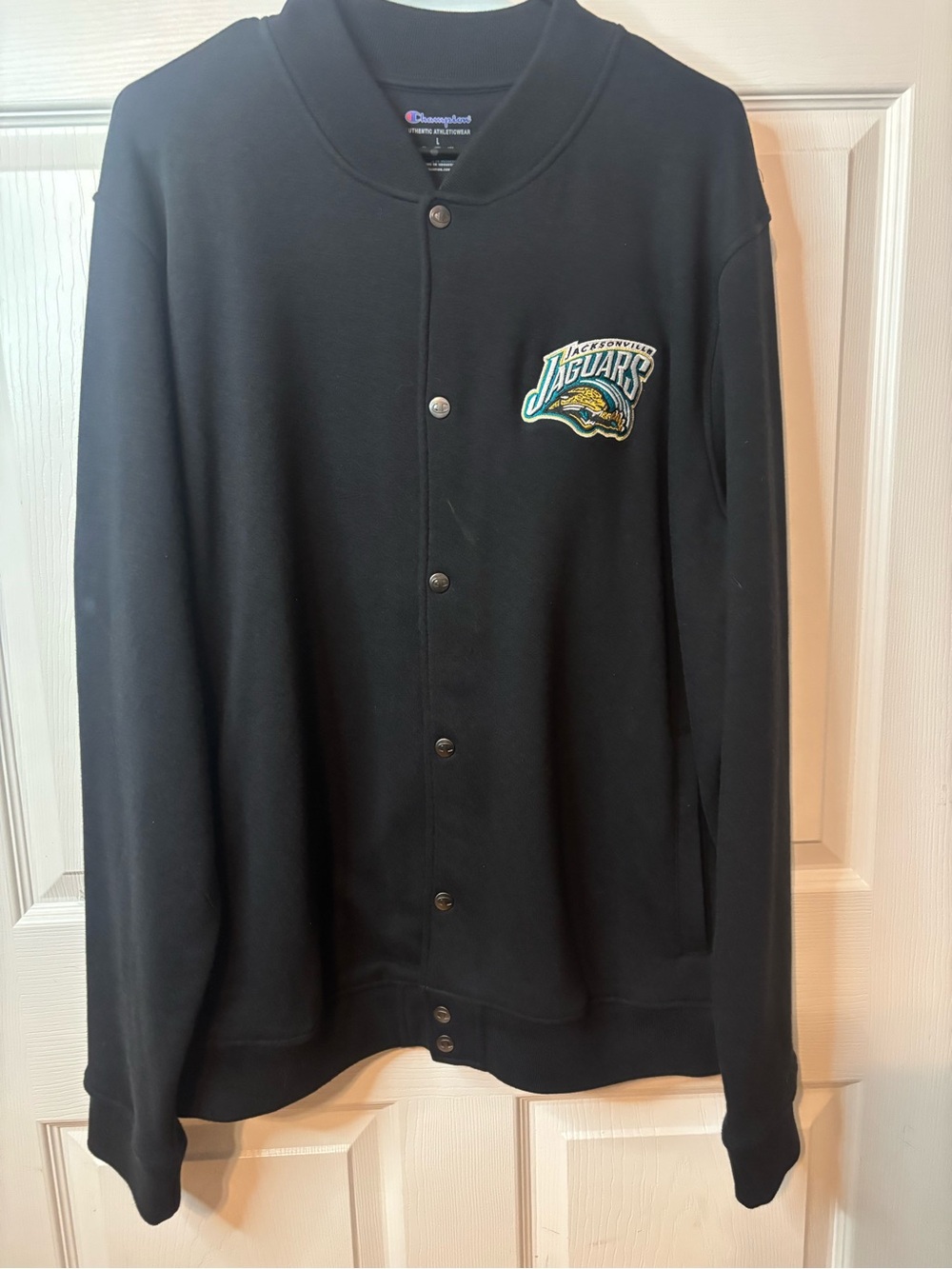 Champion Black Jacksonville Jaguars Button-Up Men's Sweater